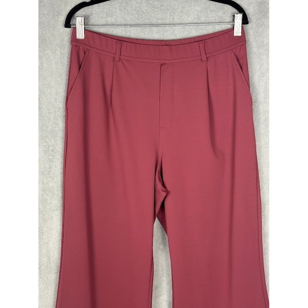 Halara Pants Women Large Burgundy Flex DayStretch High Waisted Pocket Work Flare - Picture 2 of 12